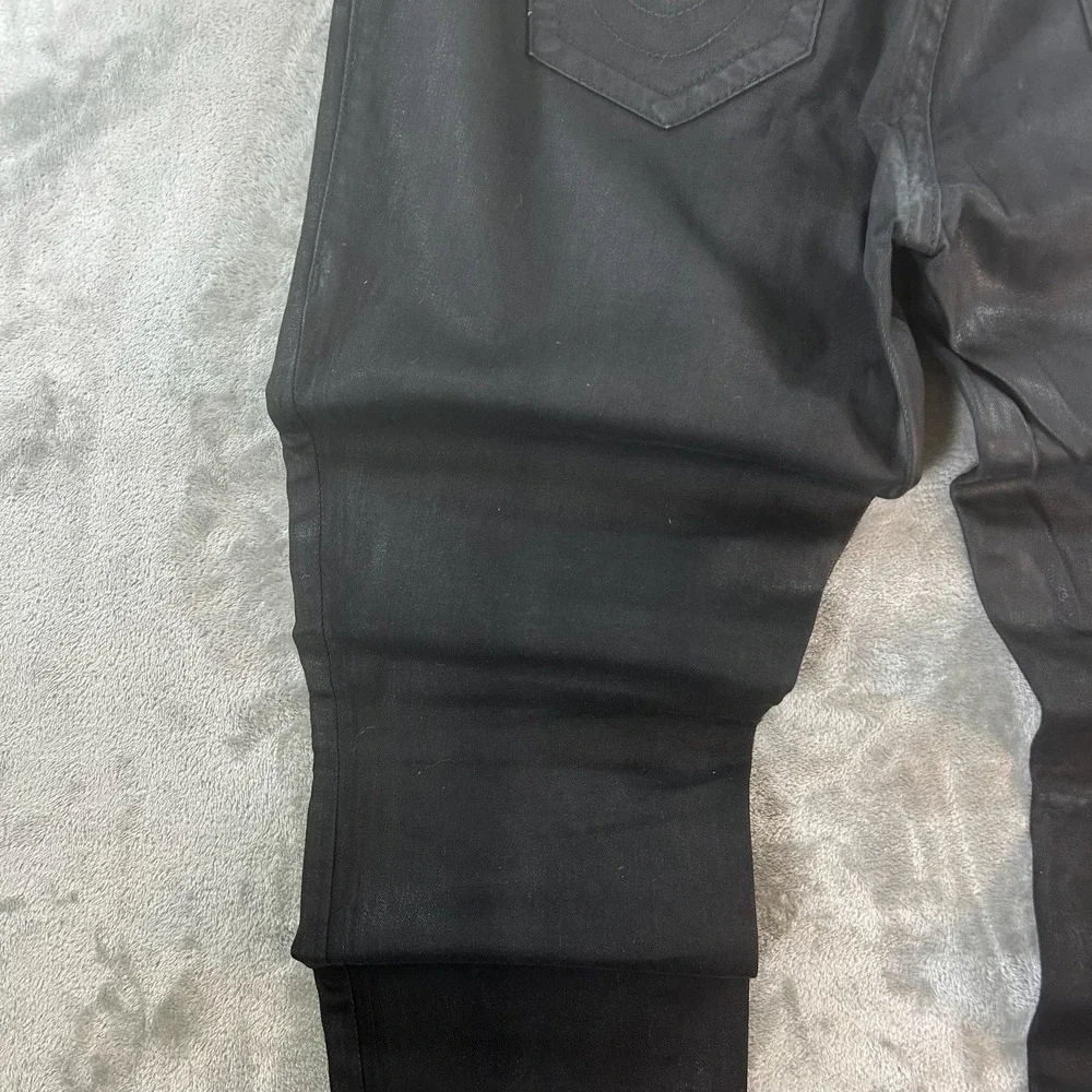 True Religion Section Skinny Jeans Mens 34x30 Black Dark Wash Slim Denim Pants